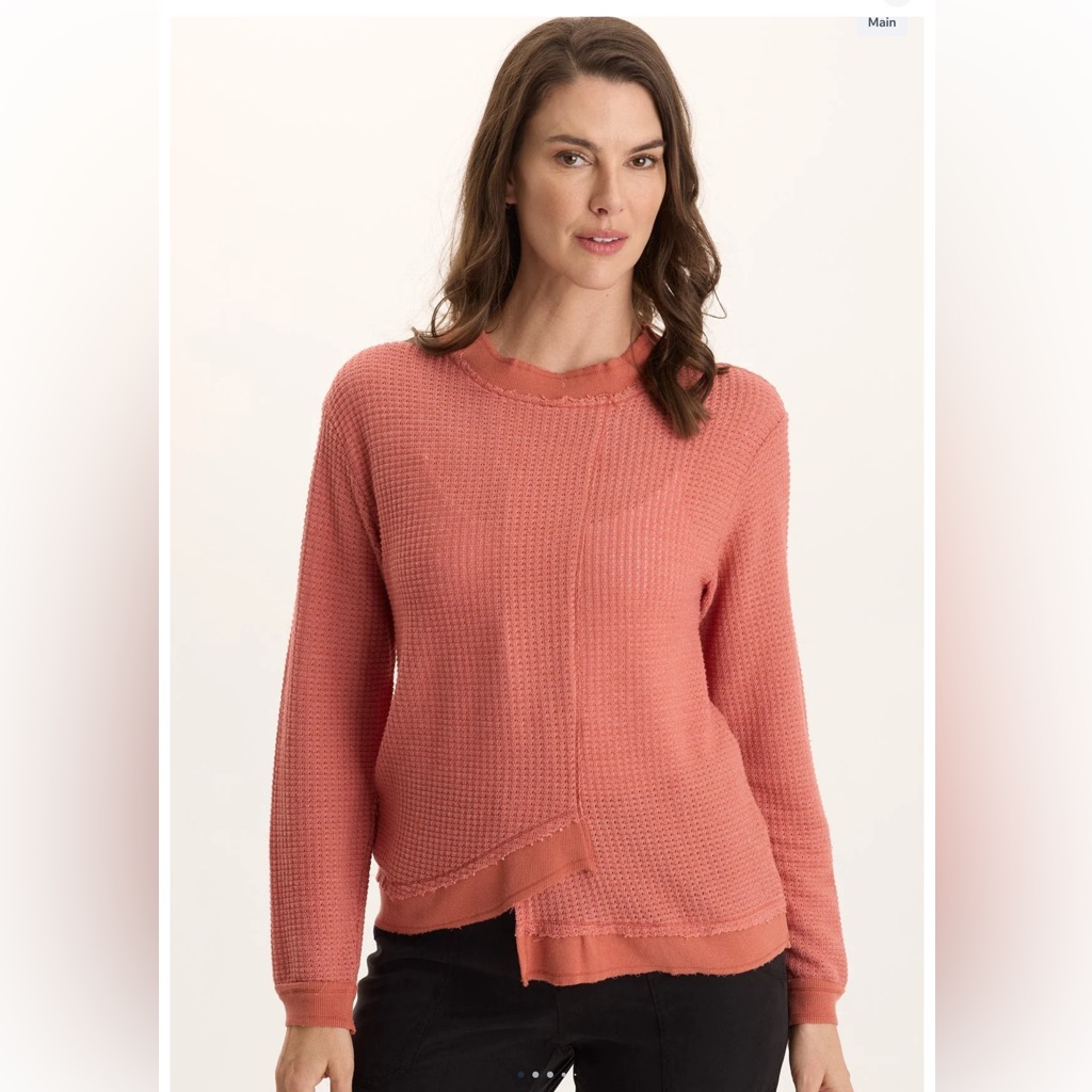 Xcvi Alvis Thermal Asymmetrical Long-Sleeve Top In Papaver